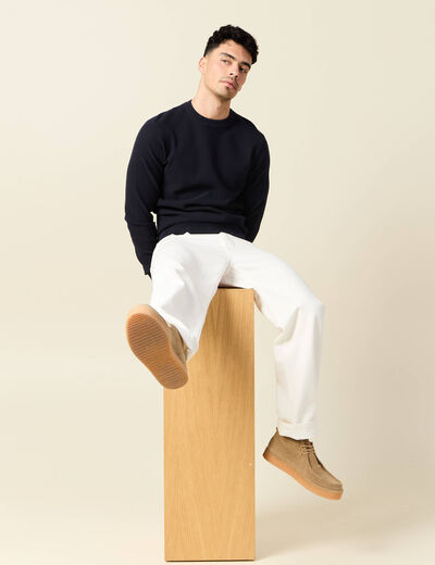 Pull éco-responsable bleu marine homme