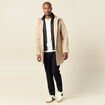 Trench mi-long col montant beige homme