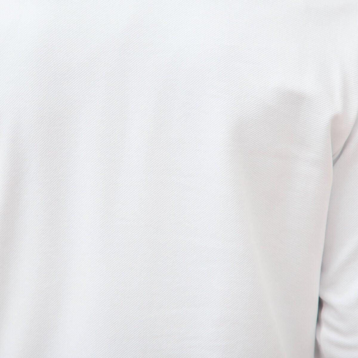 Polo droit manches longues blanc homme