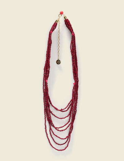 Collier rouge fonc&eacute; femme