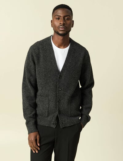 Gilet manches longues gris fonc&eacute; homme