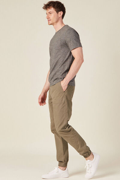 T-shirt manches courtes vert kaki homme