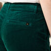 Pantalon chino velours côtelé vert canard femme