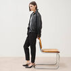 Pantalon paperbag noir femme