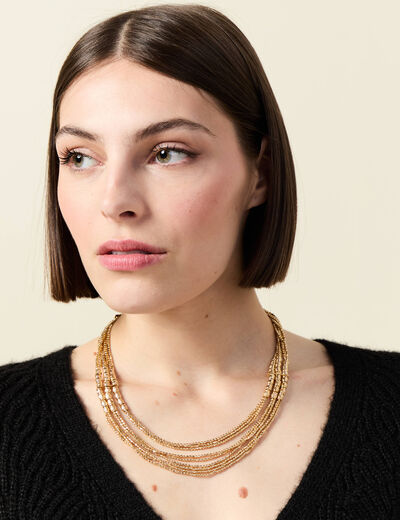 Collier multirangs couleur or femme