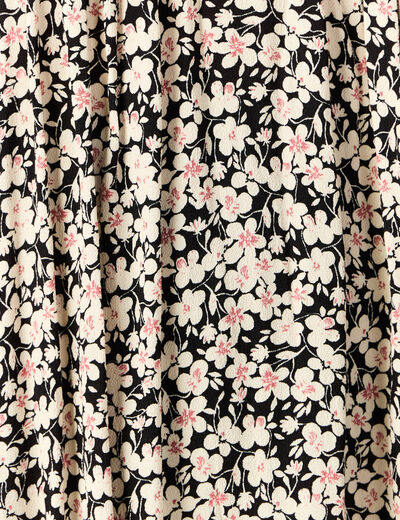 Robe évasée manches 3/4 noir femme