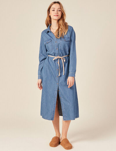 Robe en jean éco-responsable denim bleach femme