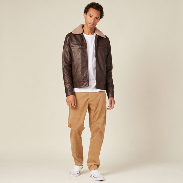 pantalon chino tapered velours beige homme Pantalon chino tapered velours beige homme