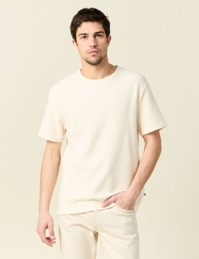 T-shirt manches courtes ecru homme