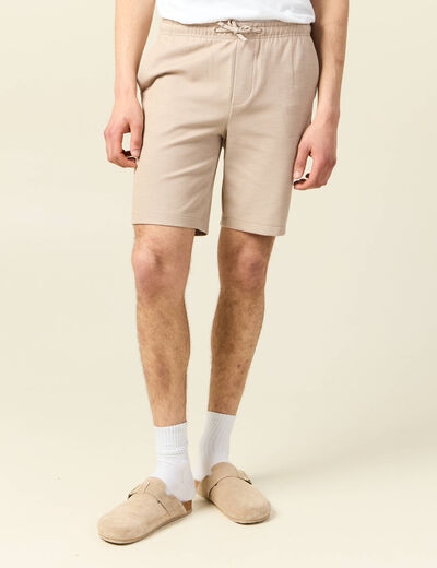 Short droit avec cordon beige homme
