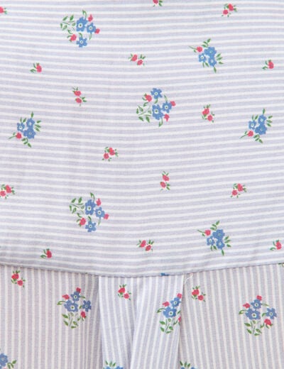 Chemise droite manches longues bleu ciel femme