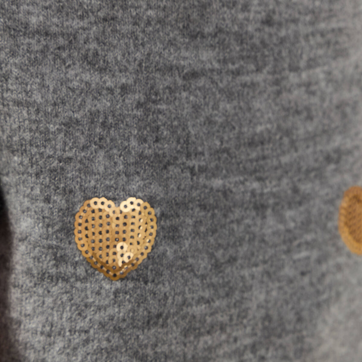 Pull manches longues sequins gris clair femme