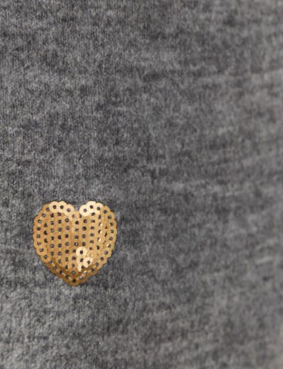 Pull manches longues sequins gris clair femme