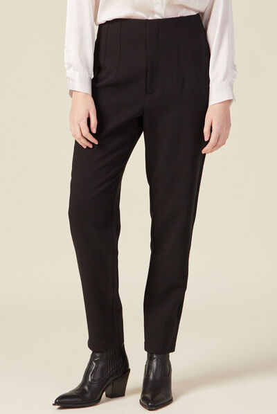 Pantalon cigarette noir femme