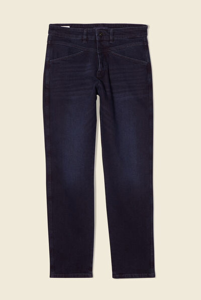 Jeans straight tapered denim noir homme