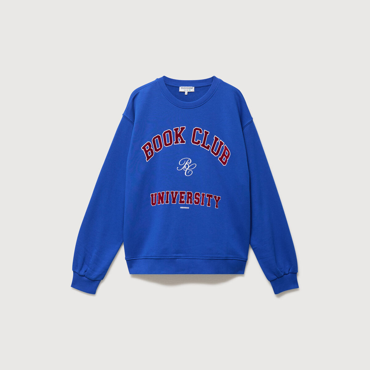 Sweat droit manches longues bleu electrique femme