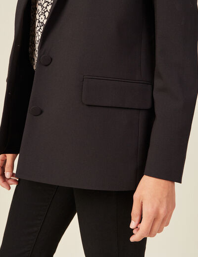 Veste esprit blazer cintrée noir femme