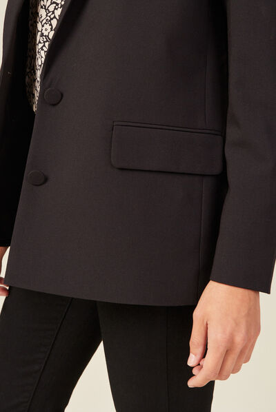 Veste esprit blazer cintrée noir femme