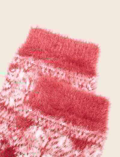 Chaussettes d'intérieur rouge foncé femme