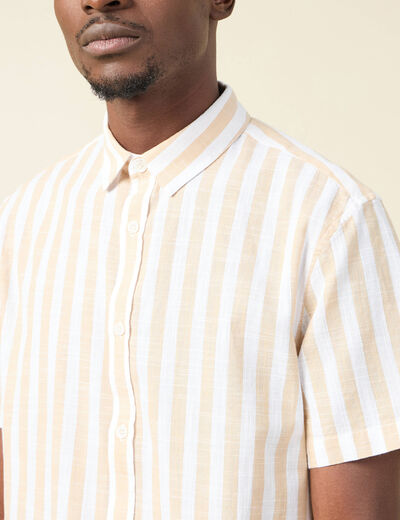 Chemise manches courtes beige homme