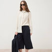 Bermuda large taille haute bleu marine femme