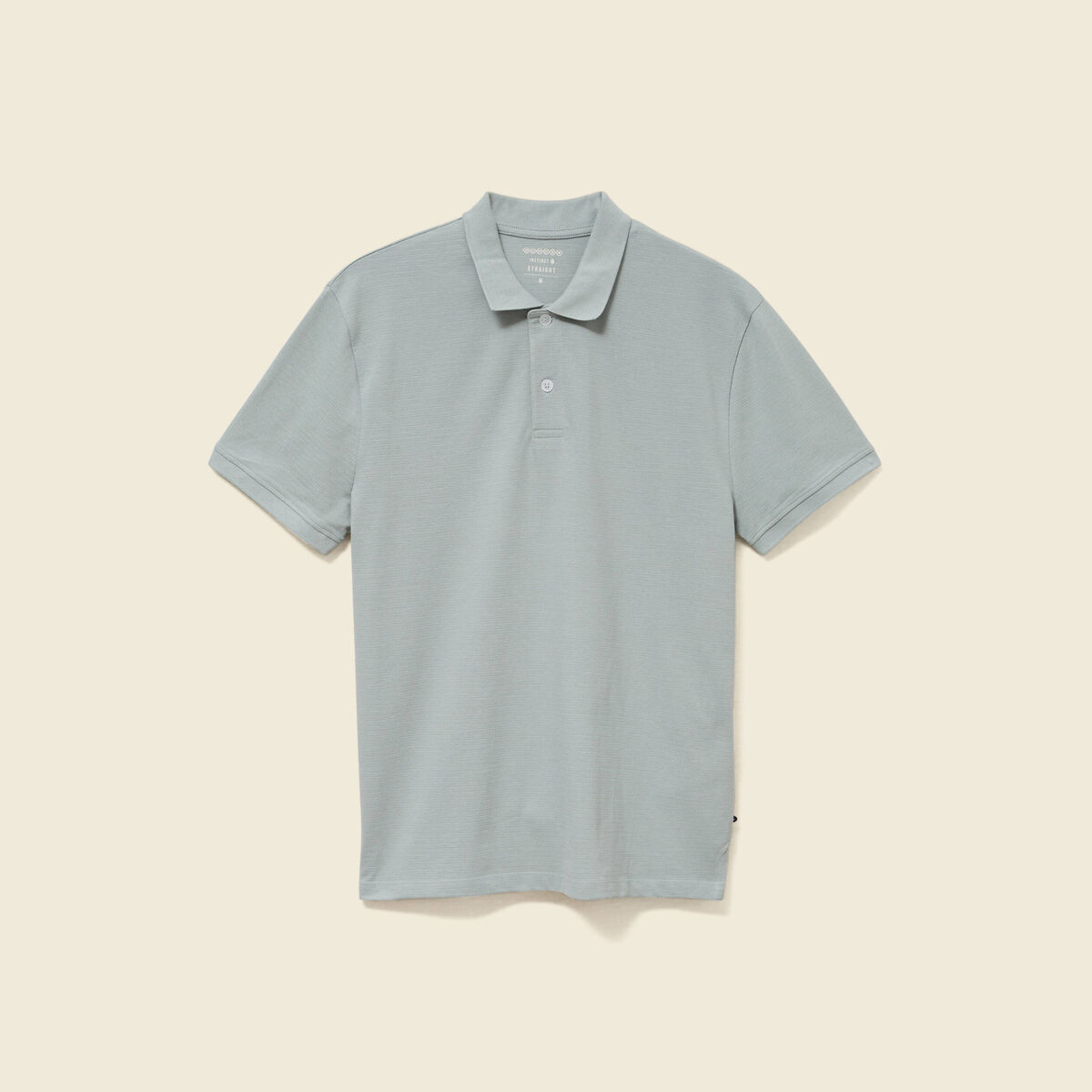 Polo cintr&eacute; en coton manches courtes vert clair homme
