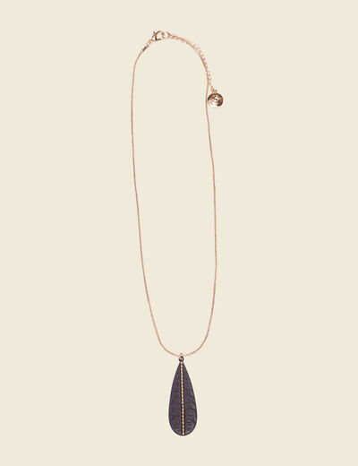 Collier avec pendentif noir femme