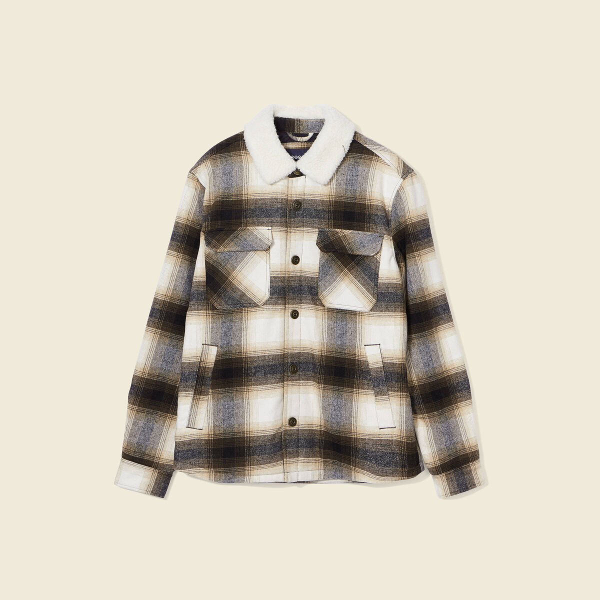 Veste surchemise ample ecru homme