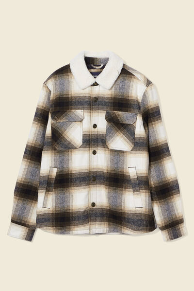 Veste surchemise ample ecru homme