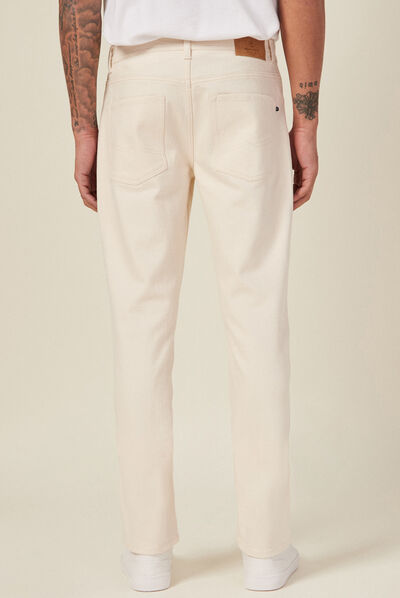 Jeans straight denim blanc homme