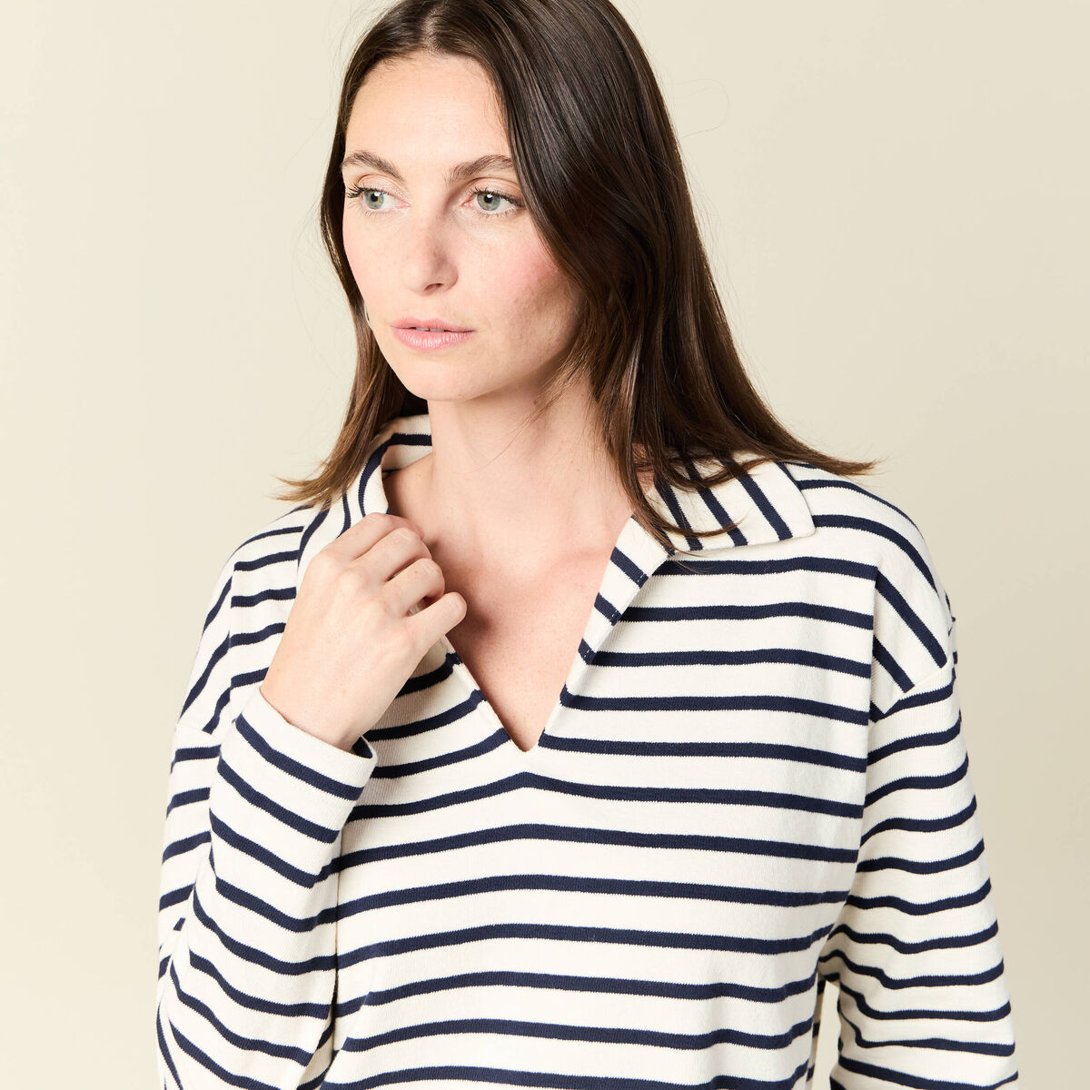 T-shirt manches longues bleu femme