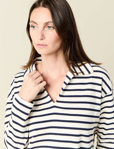 T-shirt manches longues bleu femme