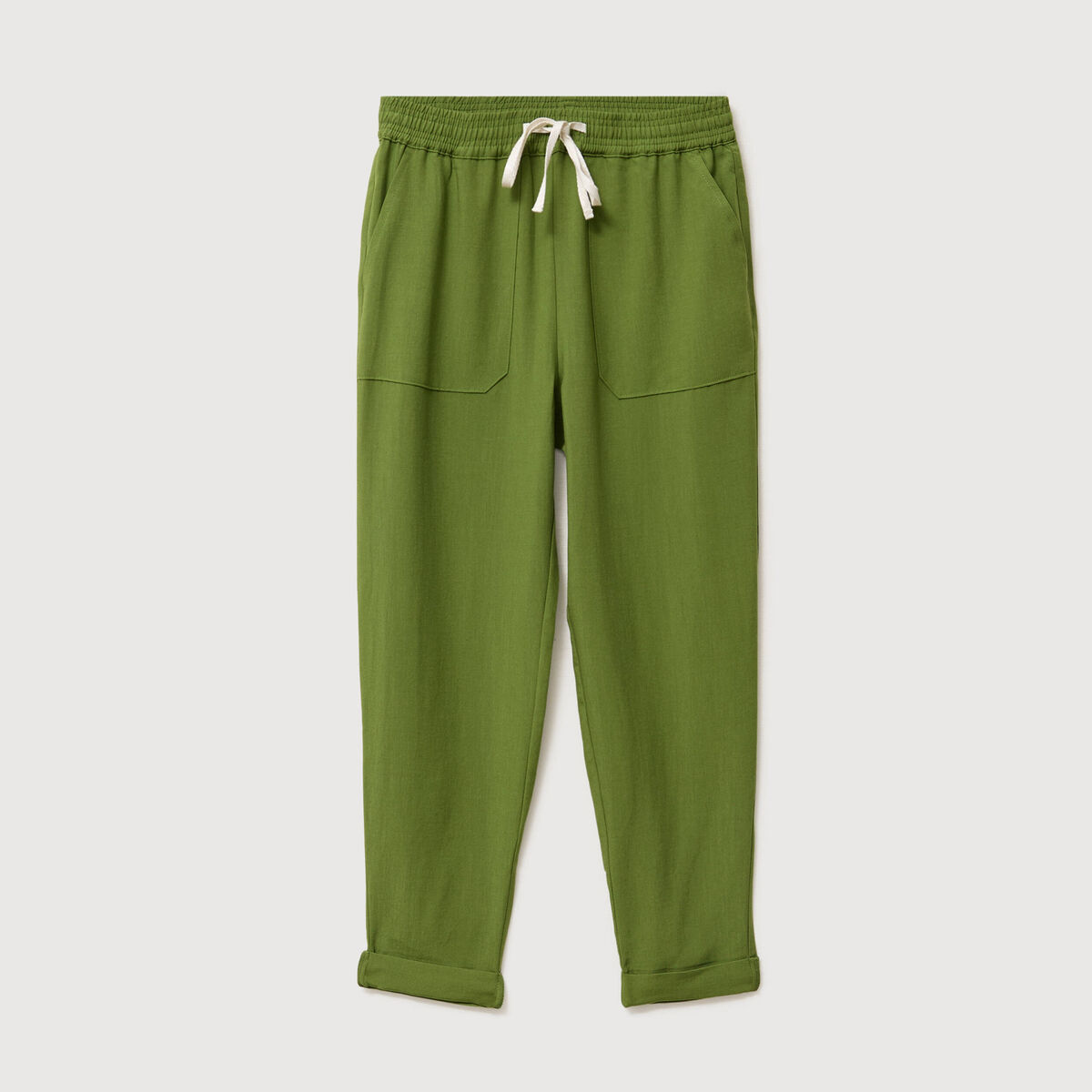 Pantalon taille standard vert olive femme