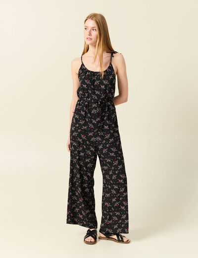 Combinaison pantalon bretelles noir femme
