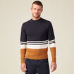 Pull col rond éco-resposnable bleu marine homme