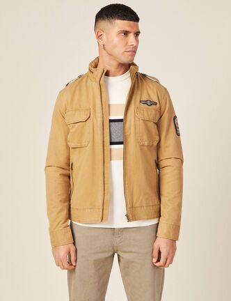 Blouson droit &agrave; col montant camel homme