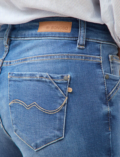 Jeans slim 7/8&egrave;me denim stone femme