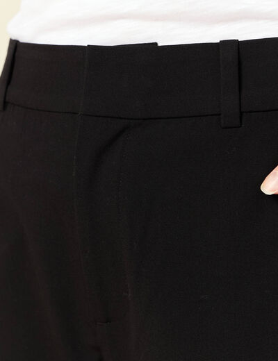 Pantalon straight taille haute noir femme