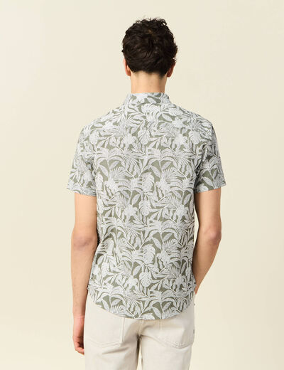 Chemise manches courtes vert kaki homme