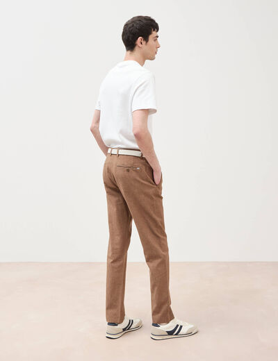 Chino coupe droite longueur 32 marron homme