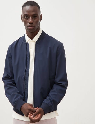 Blouson manches longues doubl&eacute; bleu marine homme