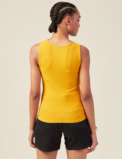 Débardeur bretelles larges jaune femme
