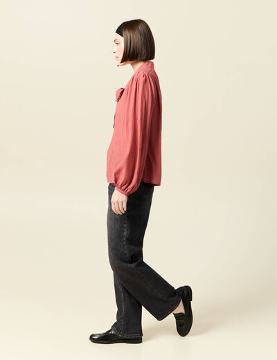 Blouse manches longues vieux rose femme