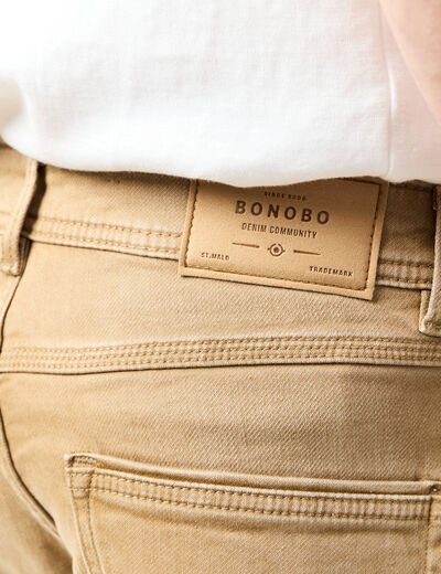 Jeans straight longueur 32 denim camel homme