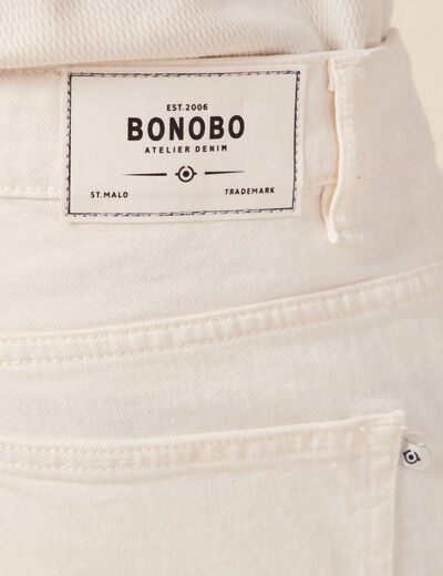 Jeans straight 5 poches denim blanc homme