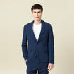 Blazer manches longues col tailleur bleu marine homme