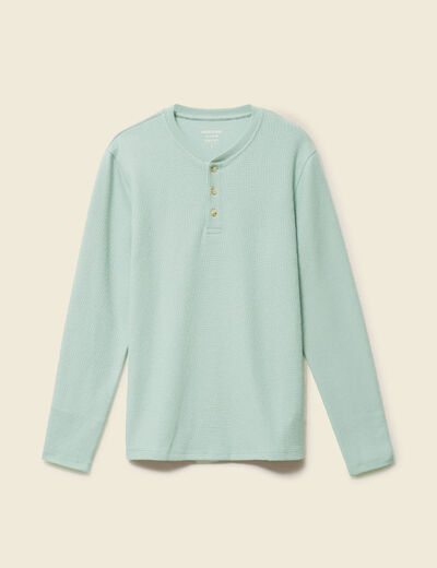 T-shirt manches longues vert pastel homme