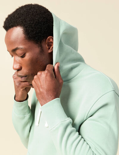 Sweat &agrave; capuche vert pastel homme