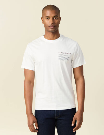 T-shirt manches courtes ecru homme
