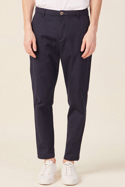 Pantalon chino 7/8ème bleu marine homme